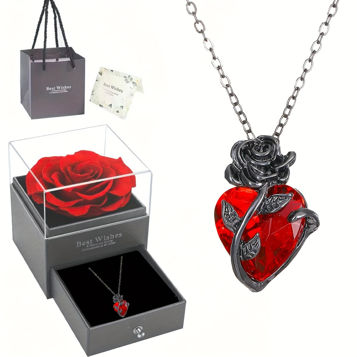 Love Rose Necklace Elegant Gift