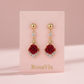 Gold Rose Earrings - RosaVix Blush