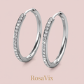 Silver Hoop Earrings - RosaVix Blush